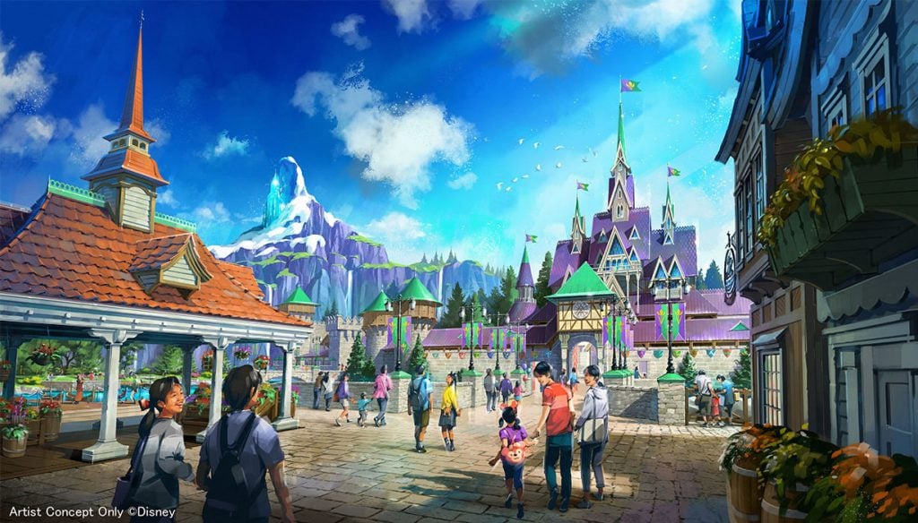 Rendering of Frozen Kingdom in the new Fantasy Springs opening on June 6, 2024 at Tokyo DisneySea