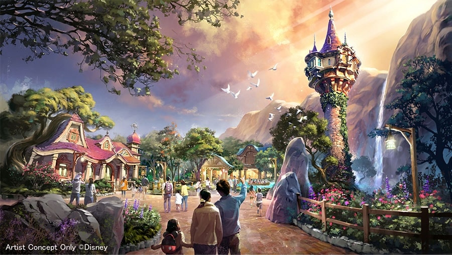 Rendering of Rapunzel’s Forest in the new Fantasy Springs opening on June 6, 2024 at Tokyo DisneySea