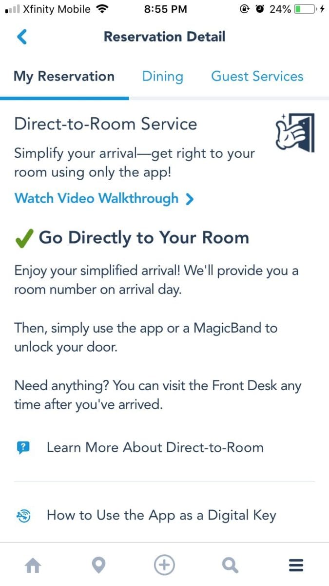 Streamlined Direct-to-Room Online Check-in and "Service Your Way" Part of New My Disney Experience App Update