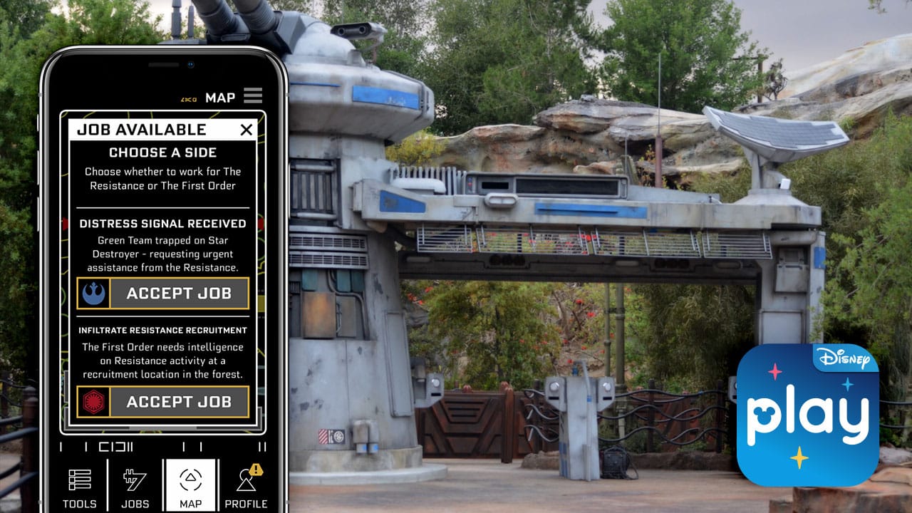 Support the Resistance or First Order With New Star Wars: Rise of the Resistance Jobs in the Play Disney Parks App