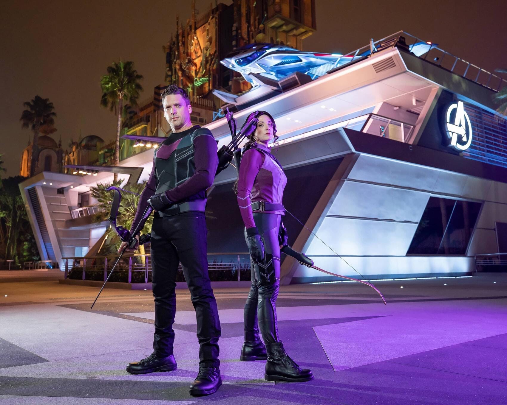 Clint Barton and Kate Bishop Arrive at Avengers Campus at Disney California Adventure Park