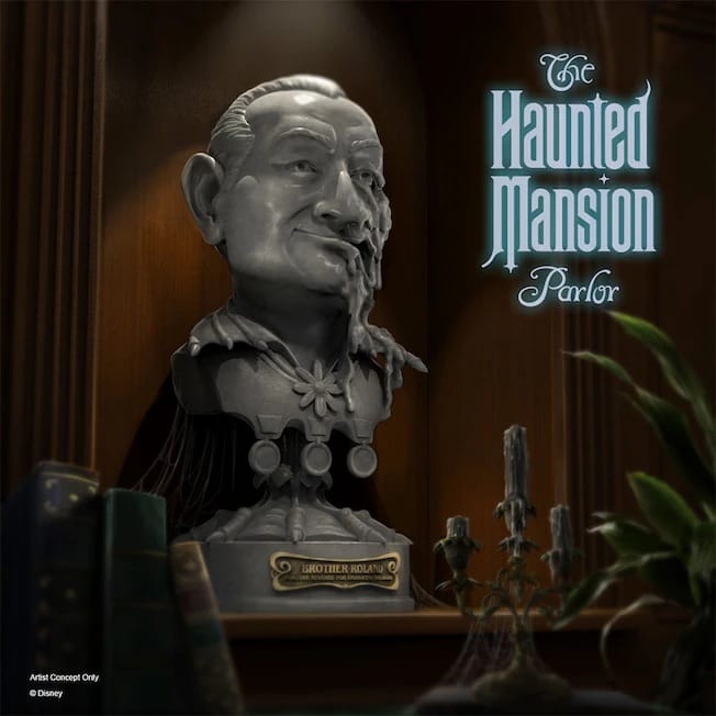Bust of Rolly Crump Coming to the Disney Wish’s Haunted Mansion Parlor