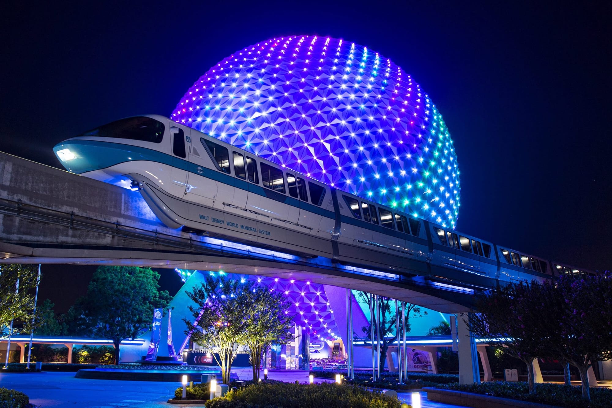 Disney Debuts 50th Anniversary Monorail Lighting